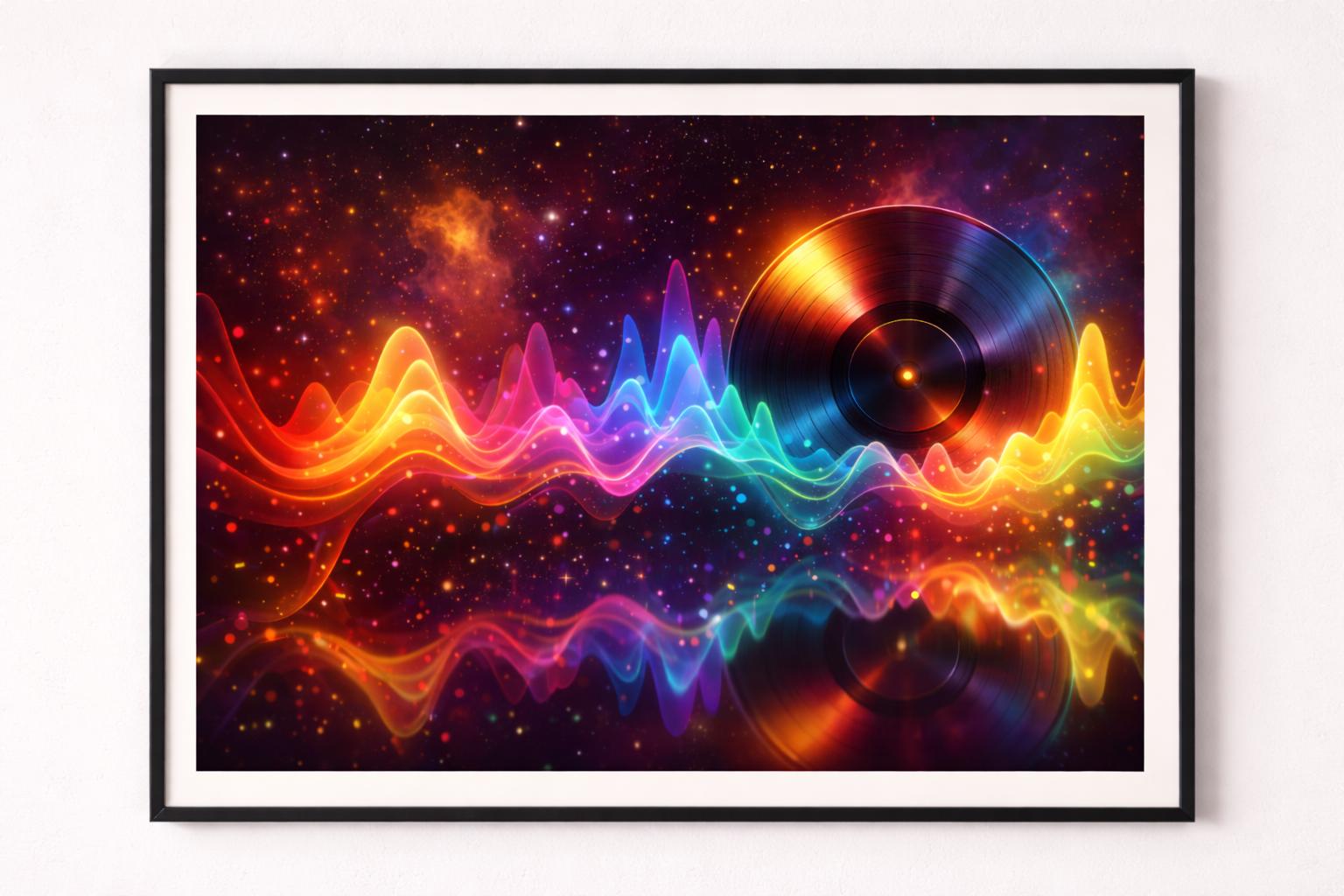 Abstract Sound Wave Wall Art | Alien Music Artwork | Vinyl Record Art Print | Psychedelic Music Decor | Digital Download
