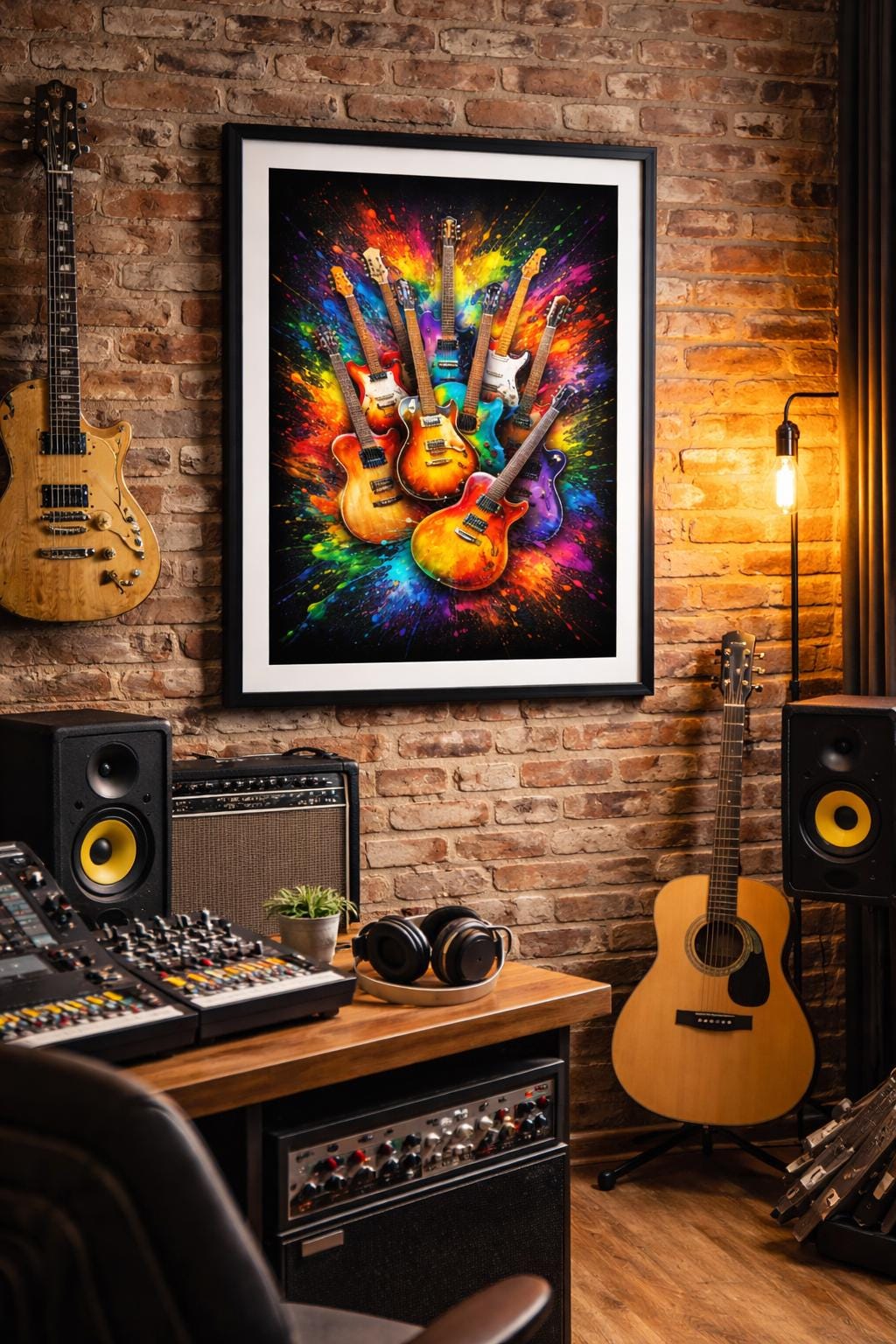 Abstract Guitar Wall Art | Colorful Music Artwork | Guitar Art Print | Music Lover Decor | Digital Download