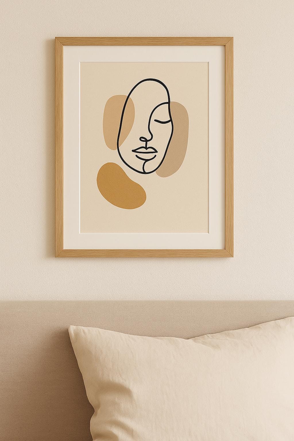 Abstract Face Line Art Print | Neutral Minimalist Decor (Digital Download)