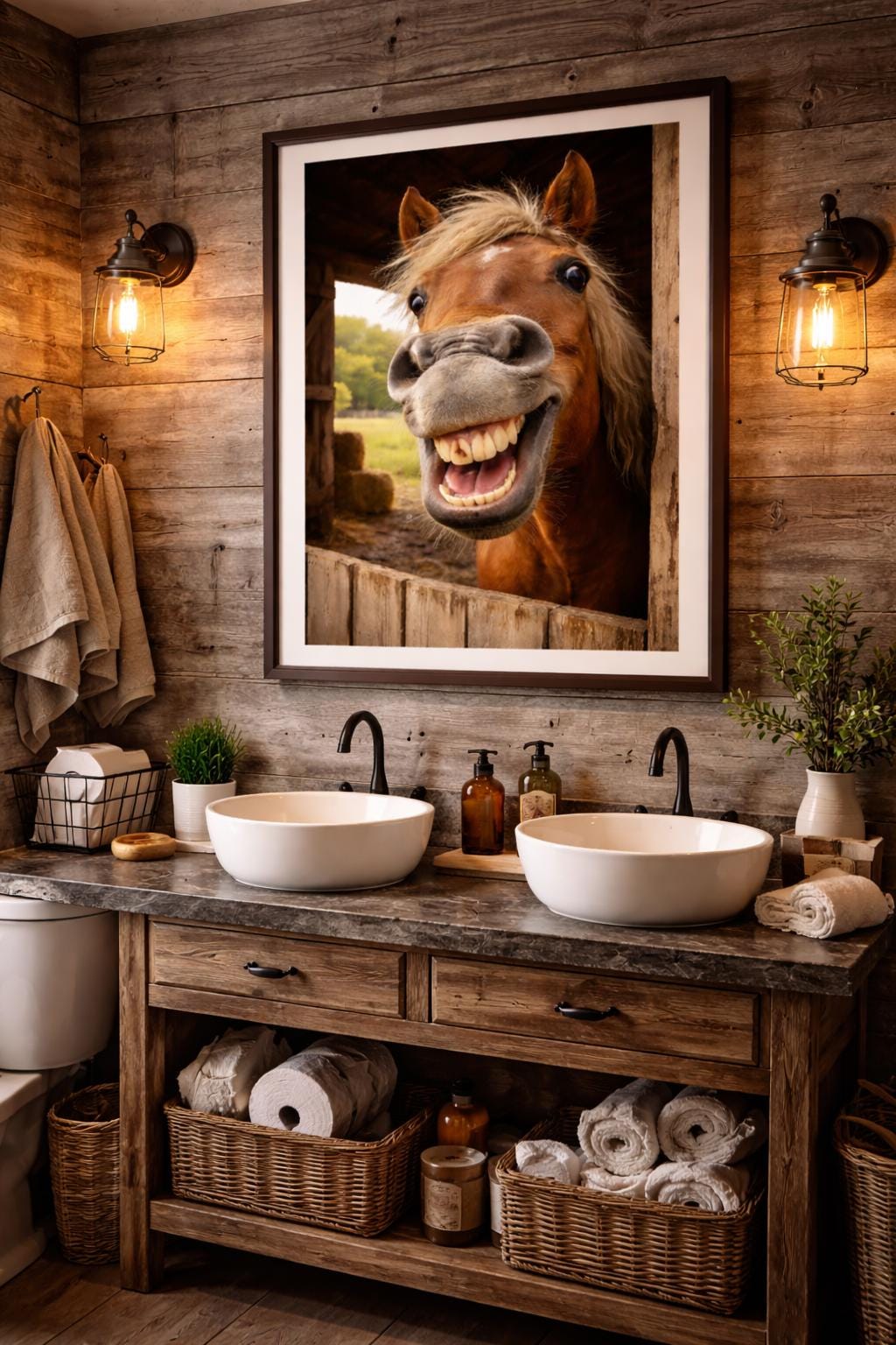 Funny Horse Wall Art, Realistic Horse Teeth Print, Rustic Farm Humor Decor, Western Barn Animal Artwork Printable