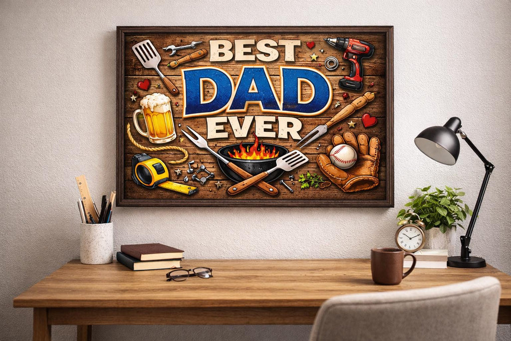 Dad Ever Rustic Man Cave Art, Father's Day Gift (Digital Download