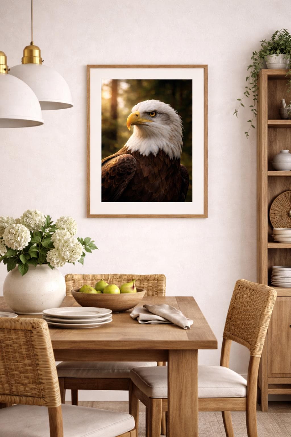 Bald Eagle Wall Art Print, Realistic Wildlife Bird Art, Eagle Portrait Nature Decor, Printable Wall Art Digital Download
