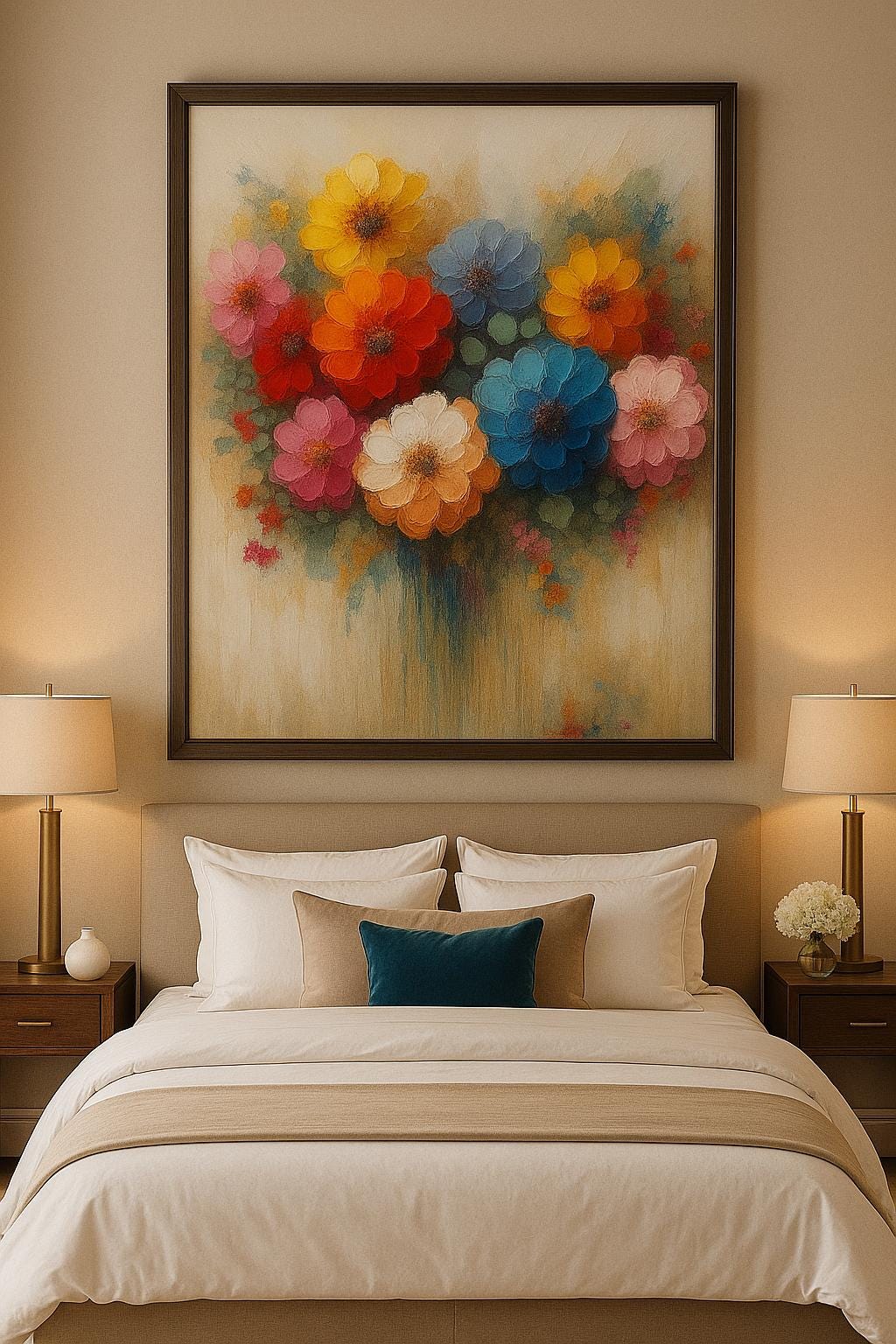 Impasto Flower Painting Print | Colorful Floral Bouquet (Digital Download)