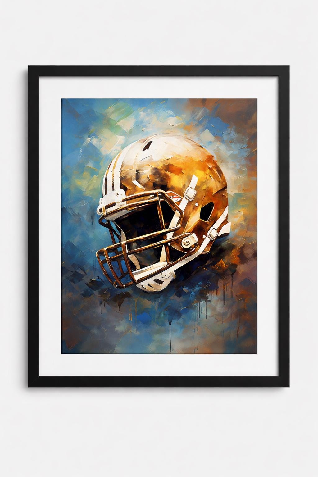 Football Helmet Wall Art Printable, Modern Sports Decor, Man Cave Football Art, Game Room Wall Art, Instant Download