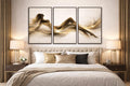 Gold Abstract Woman Silhouette Triptych, Elegant Printable Wall Art (Set of 3)