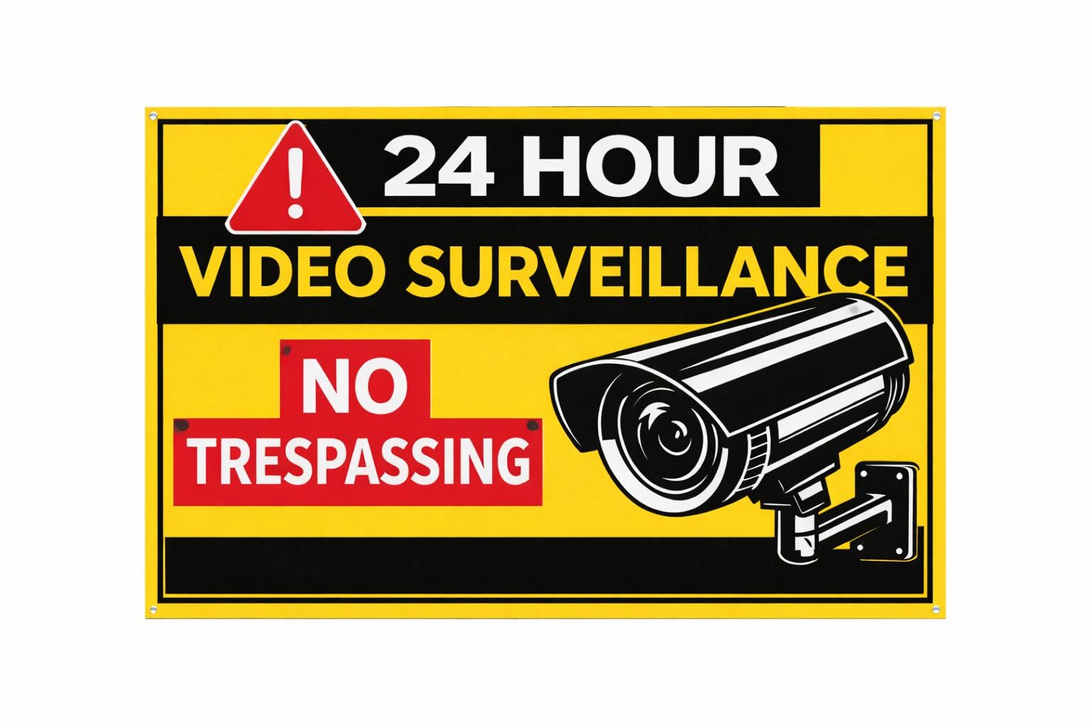 24 Hour Video Surveillance Sign Printable | CCTV in Operation Sign | Security Camera Warning Sign | Video Surveillance Poster
