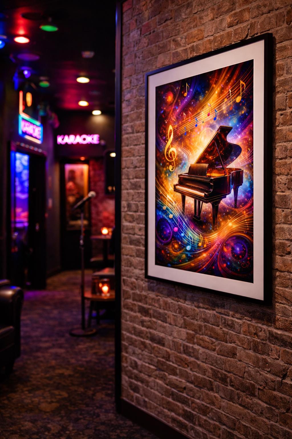 Abstract Piano Music Wall Art, Colorful Music Notes Artwork, Music Studio Decor, Modern Piano Art Print, Printable