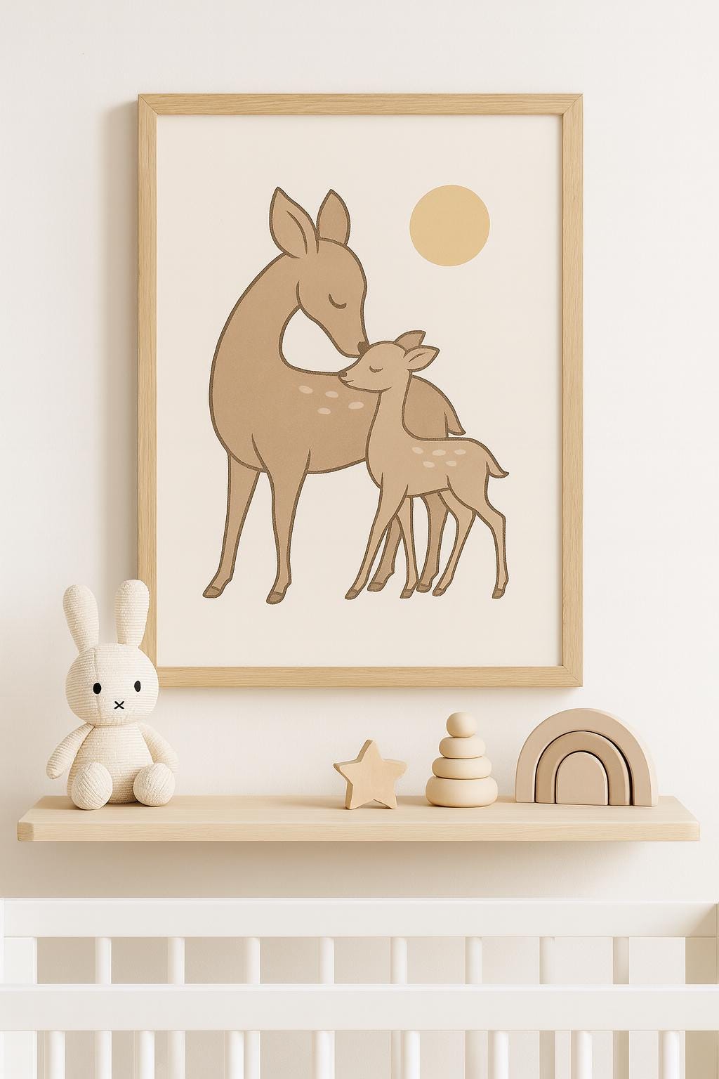 Deer Family Nursery Art | Minimalist Woodland Print (Digital Download)