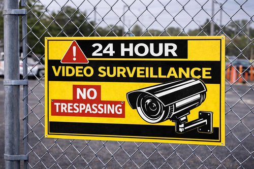 24 Hour Video Surveillance Sign Printable | CCTV in Operation Sign | Security Camera Warning Sign | Video Surveillance Poster