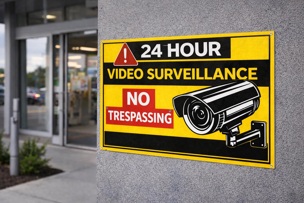 24 Hour Video Surveillance Sign Printable | CCTV in Operation Sign | Security Camera Warning Sign | Video Surveillance Poster