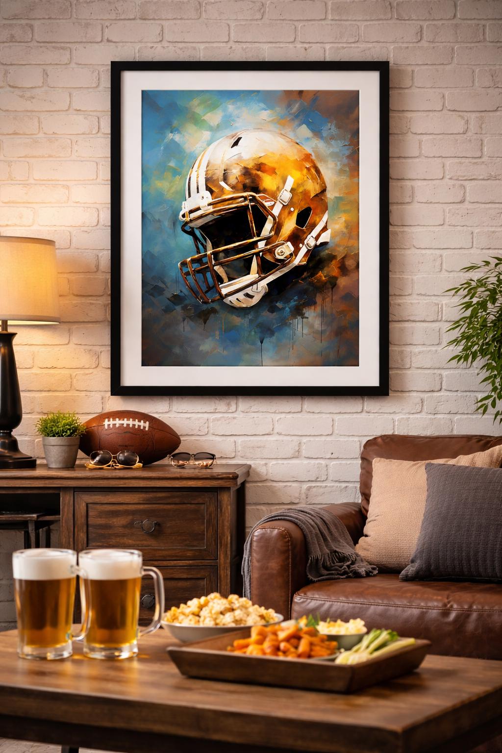 Football Helmet Wall Art Printable, Modern Sports Decor, Man Cave Football Art, Game Room Wall Art, Instant Download