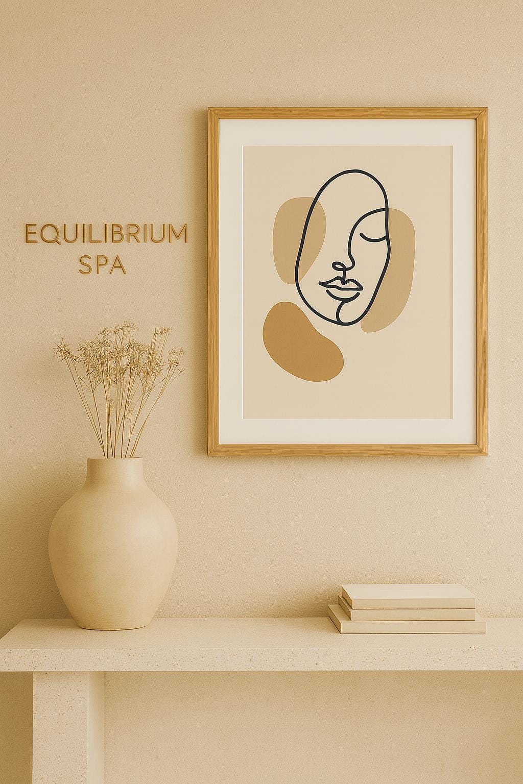 Abstract Face Line Art Print | Neutral Minimalist Decor (Digital Download)