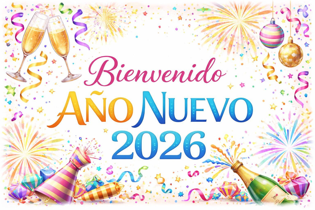 Bienvenido Año Nuevo 2026 Banner Printable | Spanish New Year Banner | Festive Holiday Header | Digital Download Party Decor
