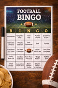 Football Bingo Printable, Super Bowl Party Game, Game Day Bingo Card, Easy Football Party Activity