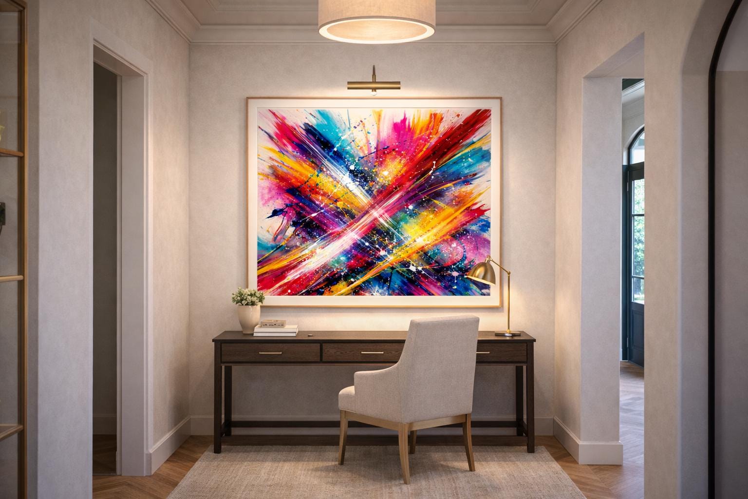 Abstract Scribble Wall Art Printable | Colorful Paint Slash Art | Modern Expressionist Abstract | Bold Statement Wall Decor