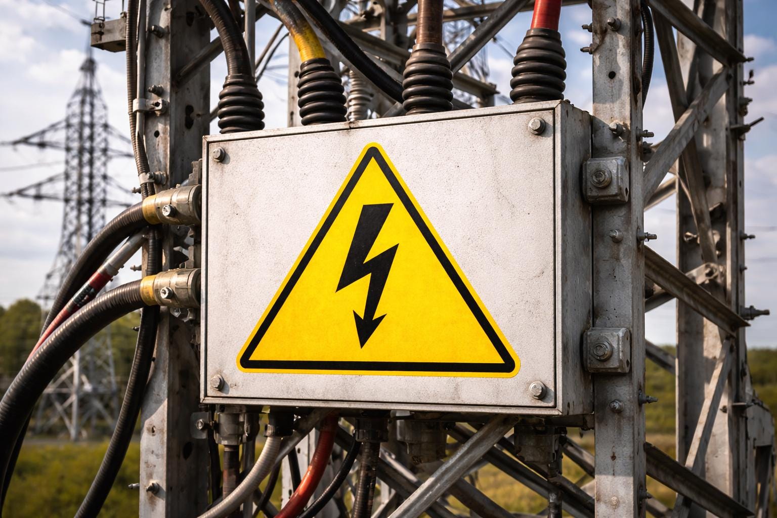 High Voltage Warning Sign Printable | Electrical Hazard Wall Art | Industrial Safety Poster | Yellow Lightning Bolt Sign | Digital Download