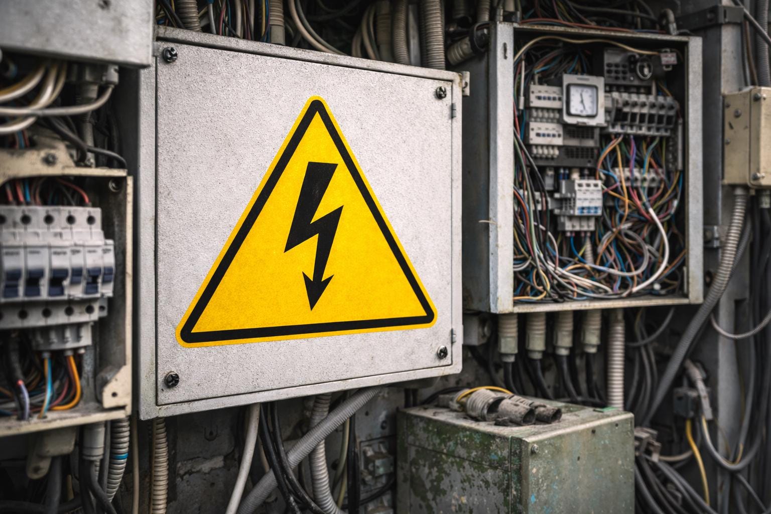 High Voltage Warning Sign Printable | Electrical Hazard Wall Art | Industrial Safety Poster | Yellow Lightning Bolt Sign | Digital Download