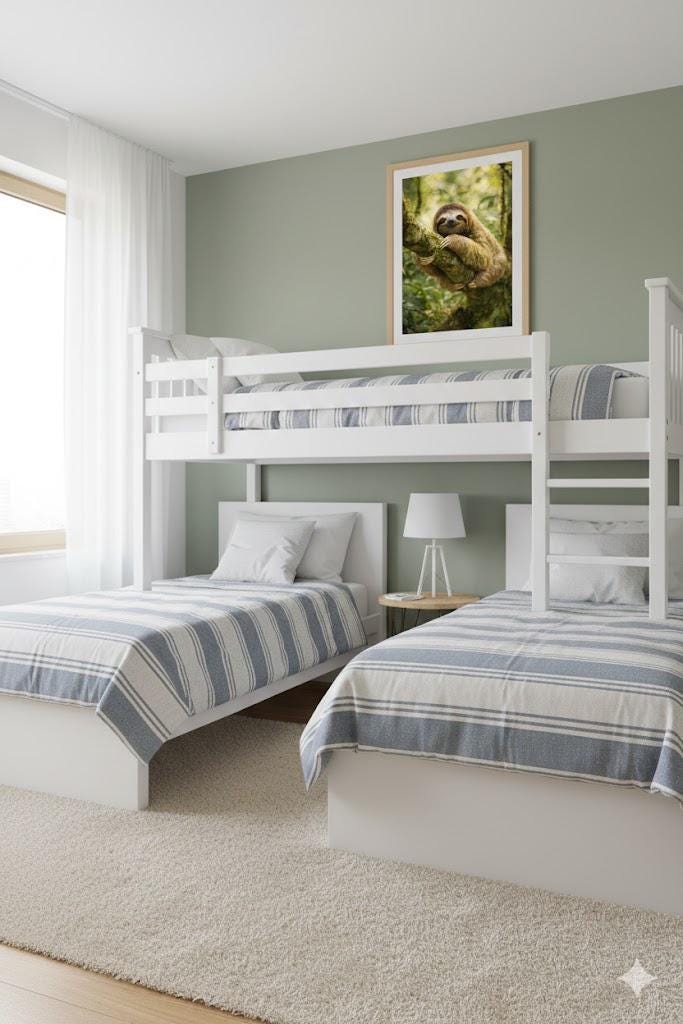 Calm Sloth Jungle Art | Kids Nursery Wildlife Art (Digital Download)