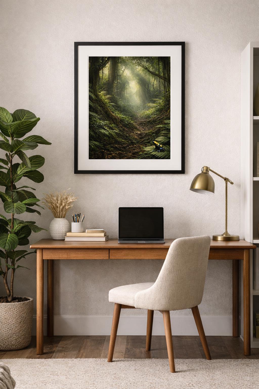 Deep Jungle Wall Art, Surreal Rainforest Artwork, Mystical Jungle Decor, Tropical Nature Printable, Green Forest Art