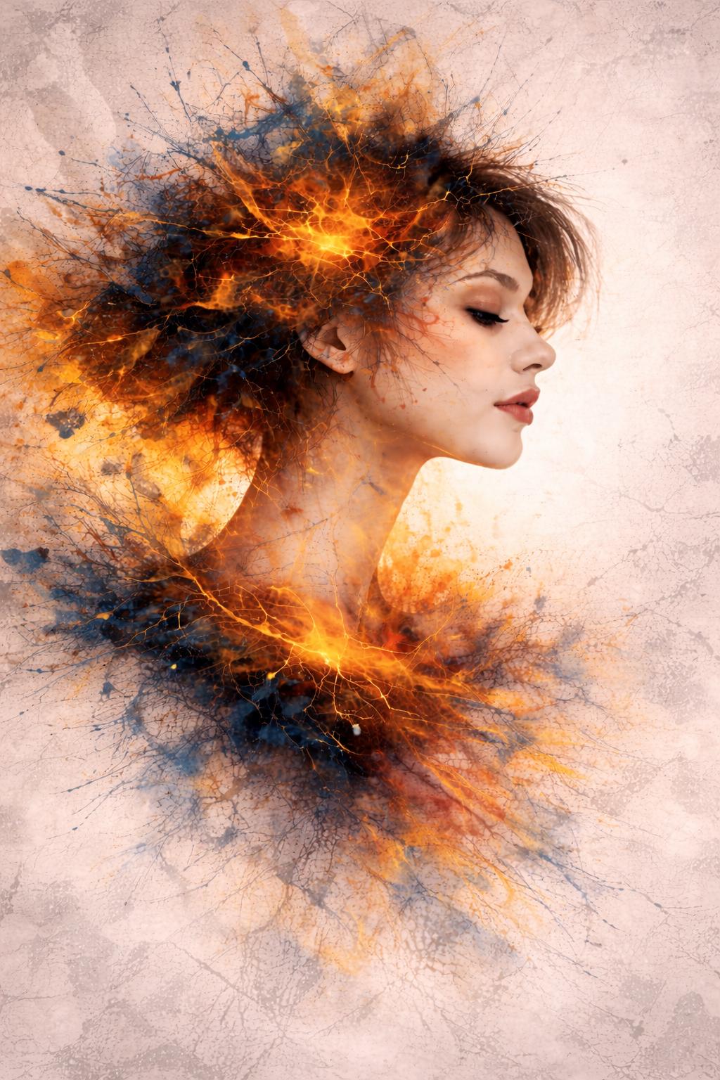 Abstract Woman Profile Wall Art | Right Facing Portrait | Modern Emotional Art | Contemporary Printable Wall Decor