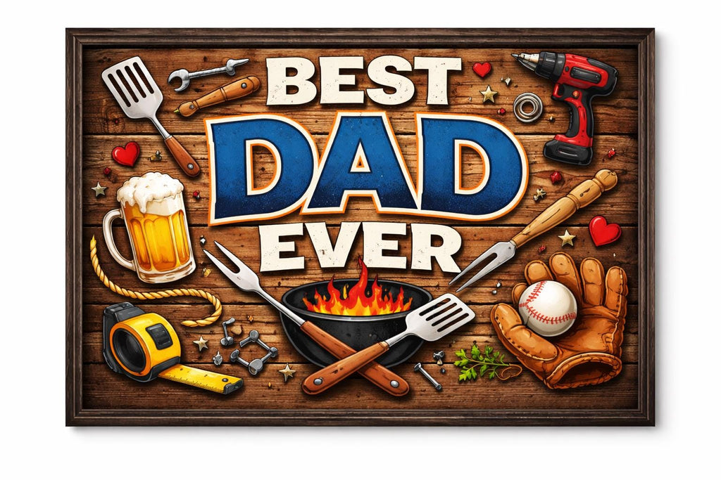 Dad Ever Rustic Man Cave Art, Father's Day Gift (Digital Download