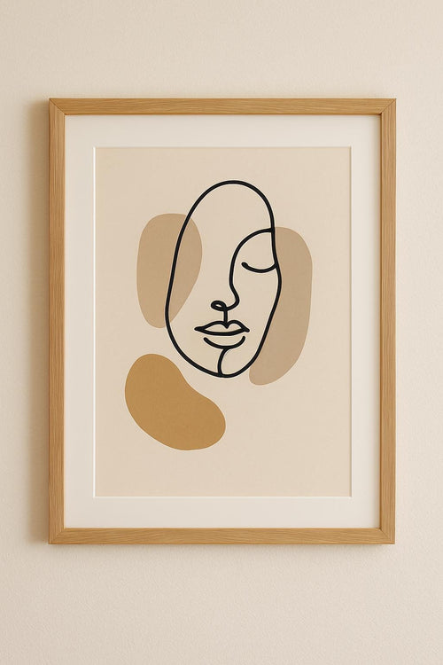 Abstract Face Line Art Print | Neutral Minimalist Decor (Digital Download)