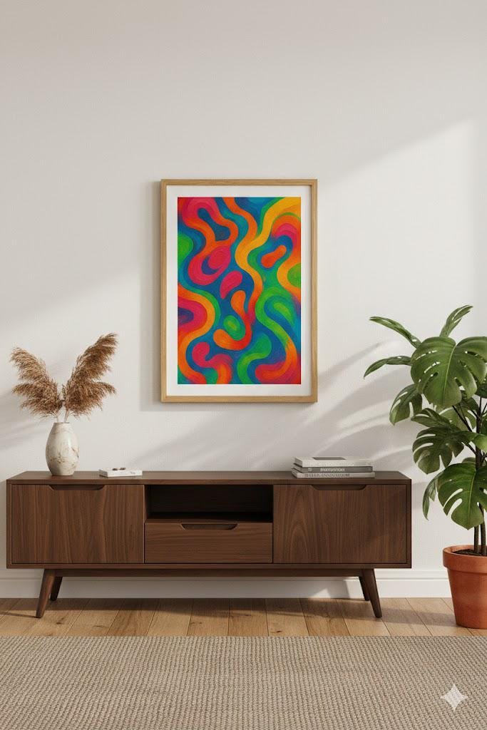 Dopamine Color Art | Happy Abstract Wall Art | Vibrant Modern Printable Decor