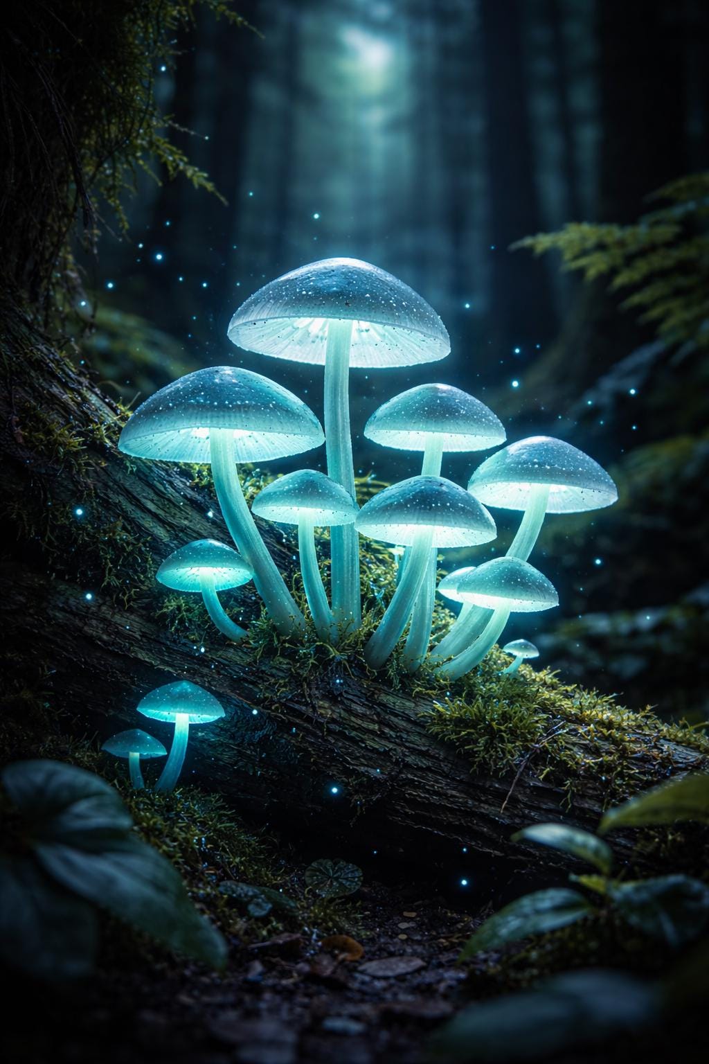 Bioluminescent Mushroom Print | Fantasy Forest Wall Art (Digital Download)