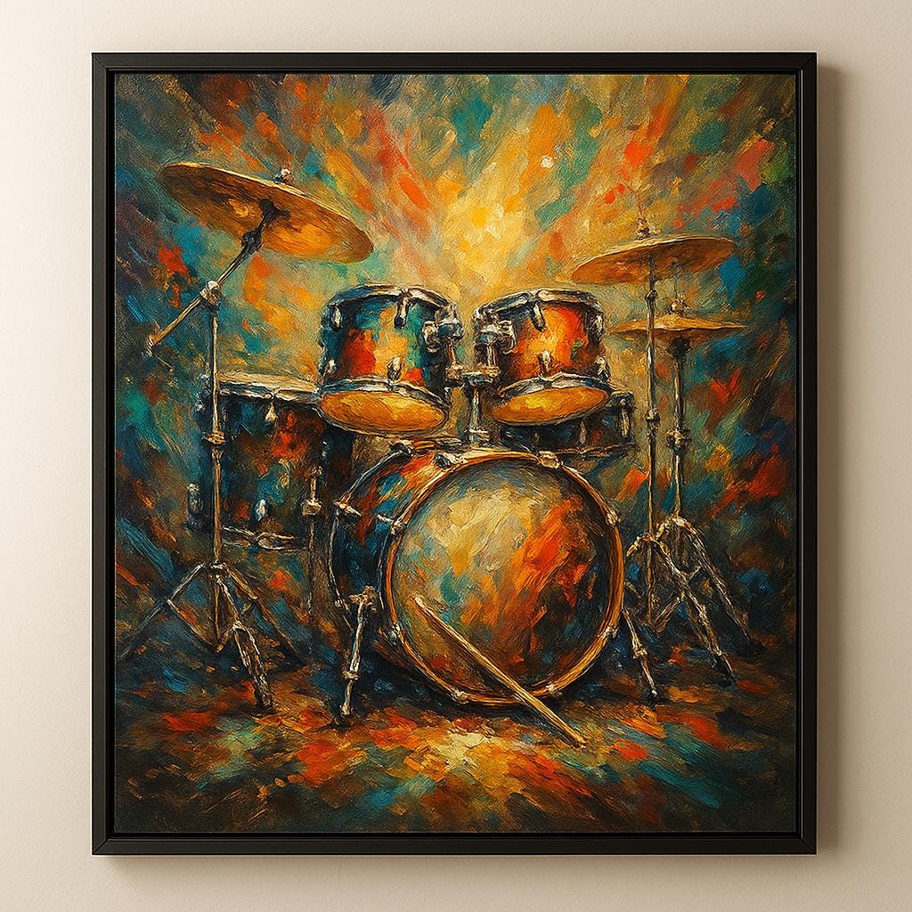 Abstract Drum Painting • Colorful Music Room Art (Printable)