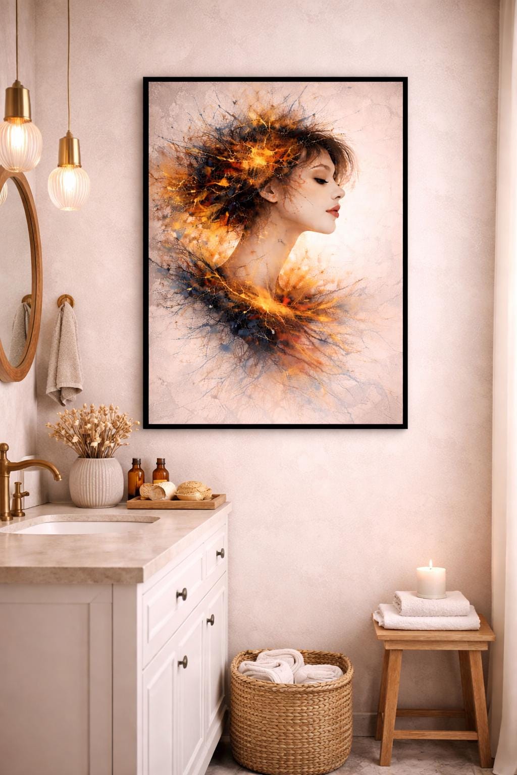 Abstract Woman Profile Wall Art | Right Facing Portrait | Modern Emotional Art | Contemporary Printable Wall Decor