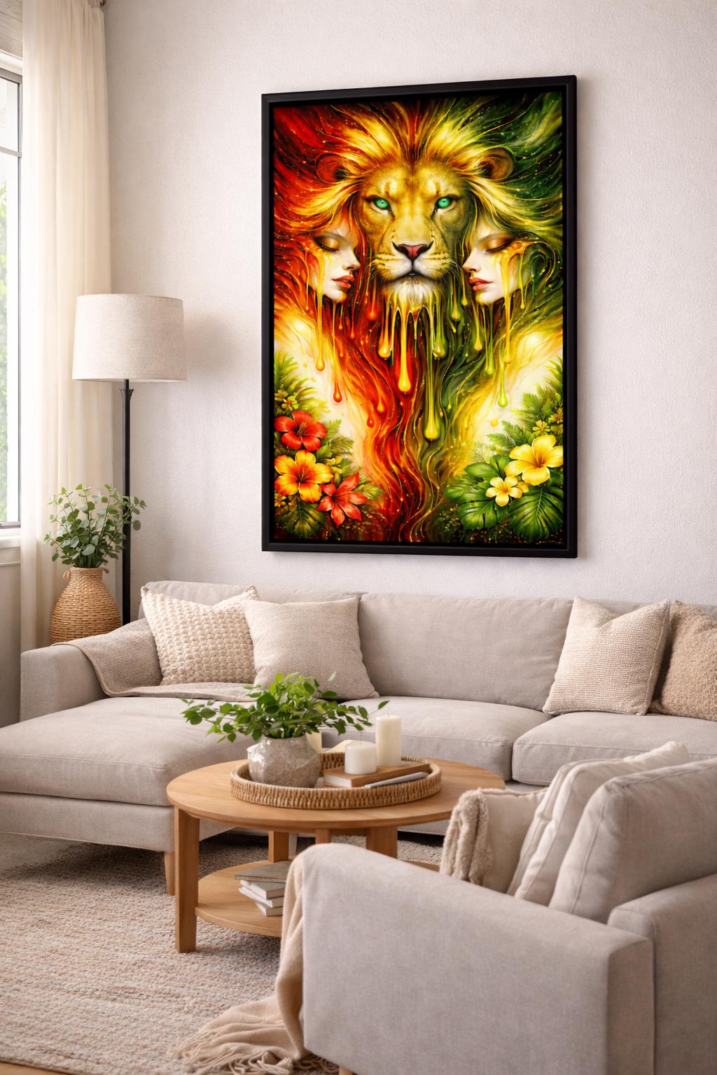 Reggae Lion Wall Art Printable, Rasta Lion Digital Download, Red Yellow Green Lion Art, Afro Caribbean Home Decor, Instant Download Poster