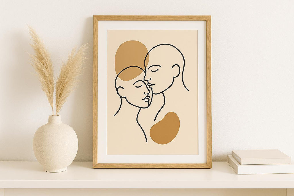 Couples Line Art, Minimalist Lovers, Modern Home (Digital Download)