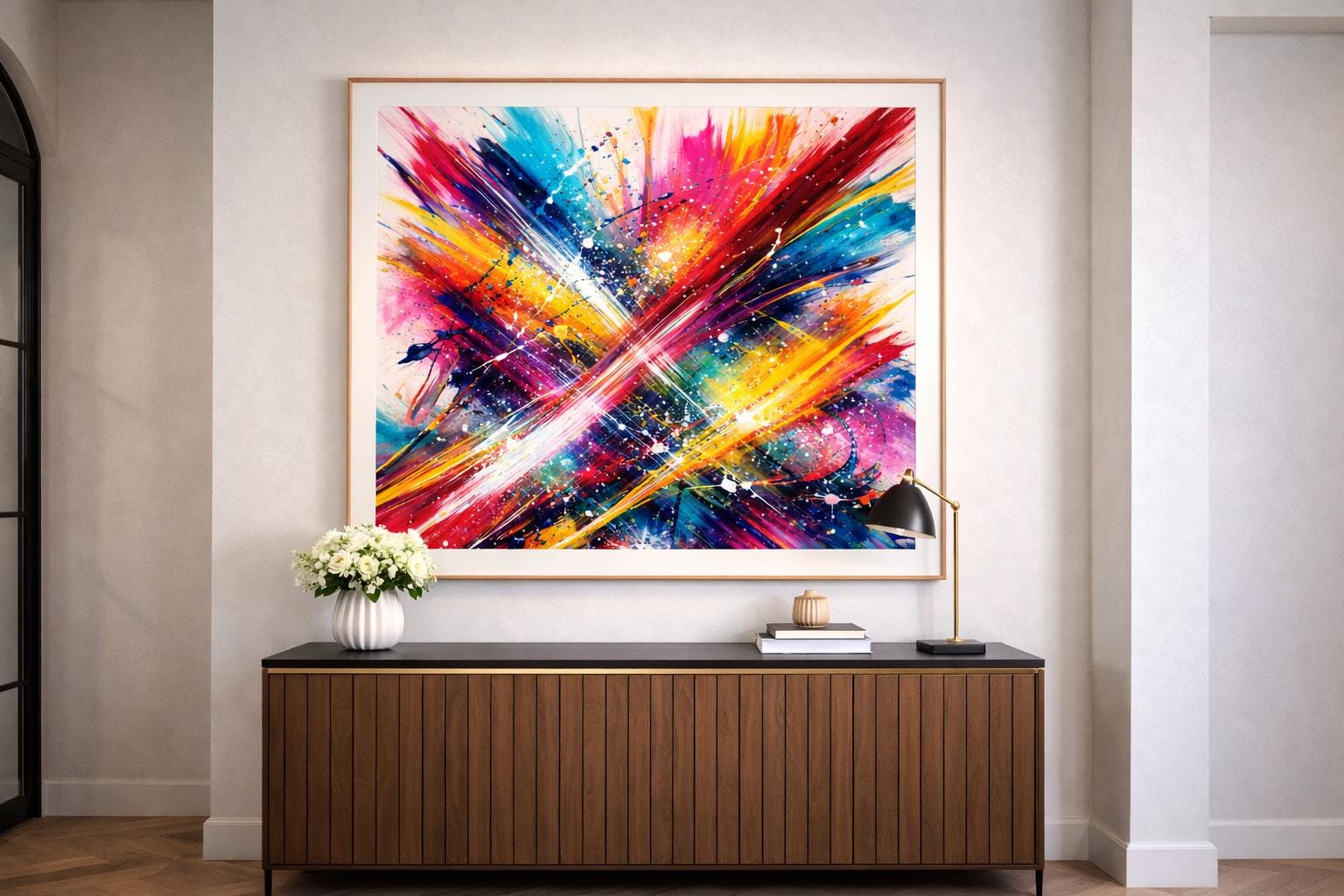 Abstract Scribble Wall Art Printable | Colorful Paint Slash Art | Modern Expressionist Abstract | Bold Statement Wall Decor
