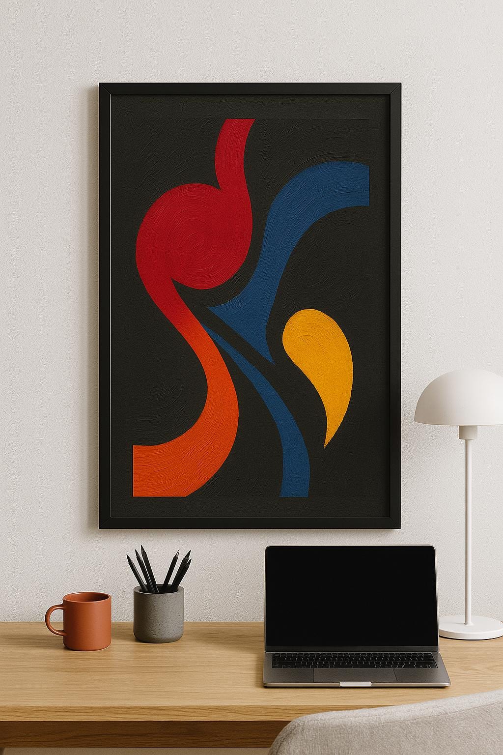 Bold Abstract Wall Art | Black Background Modern Art | Colorful Statement Printable Decor