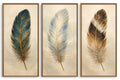 Feather Triptych Wall Art | Boho Gold Accent Art (Digital Download)