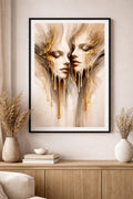 Abstract Melting Faces Wall Art | Modern Surreal Portrait Print | Contemporary Neutral Art | Digital Download