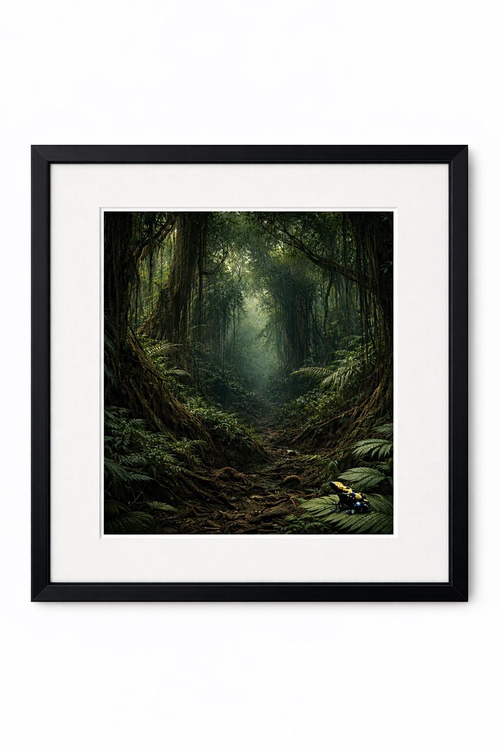 Deep Jungle Wall Art, Surreal Rainforest Artwork, Mystical Jungle Decor, Tropical Nature Printable, Green Forest Art