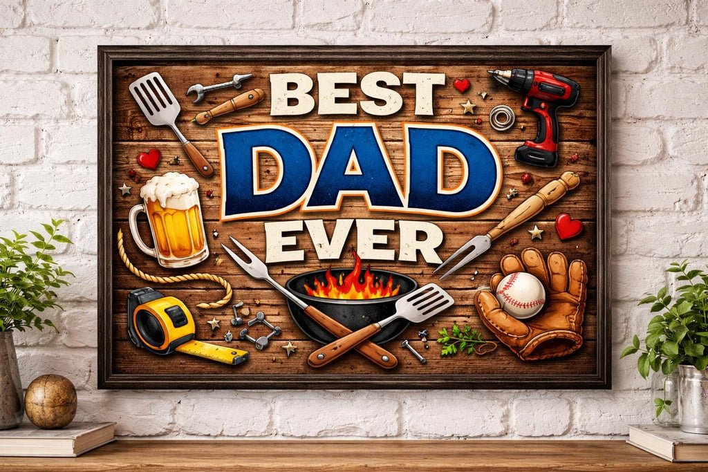 Dad Ever Rustic Man Cave Art, Father's Day Gift (Digital Download