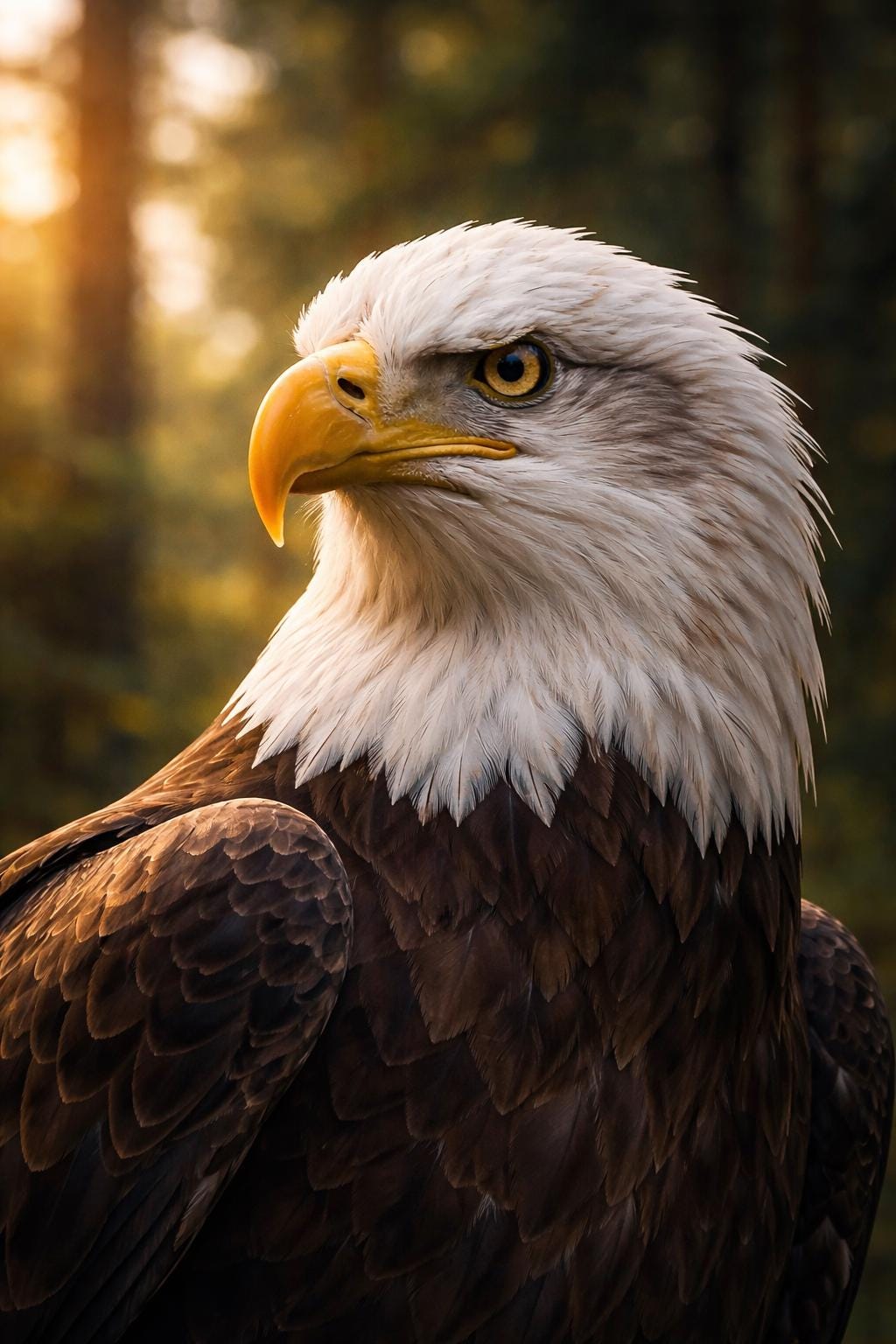 Bald Eagle Wall Art Print, Realistic Wildlife Bird Art, Eagle Portrait Nature Decor, Printable Wall Art Digital Download