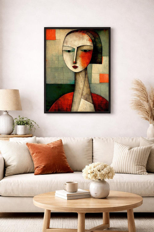 Abstract Cubist Face Wall Art, Modern Portrait Print, Geometric Surreal Art, Contemporary Printable Artwork