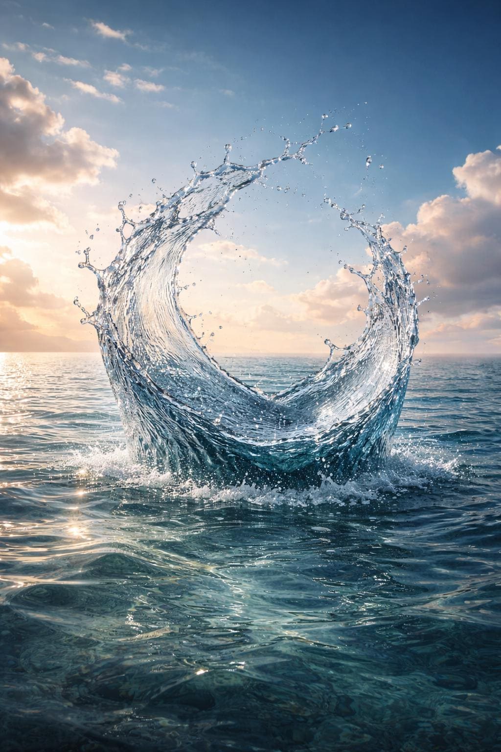 Frozen Water Splash Wall Art, Ocean Wave Freeze Frame, Modern Coastal Photography, Serene Nature Printable Art