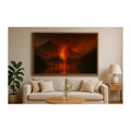 Fiery Mountain Forest Fire Landscape Art