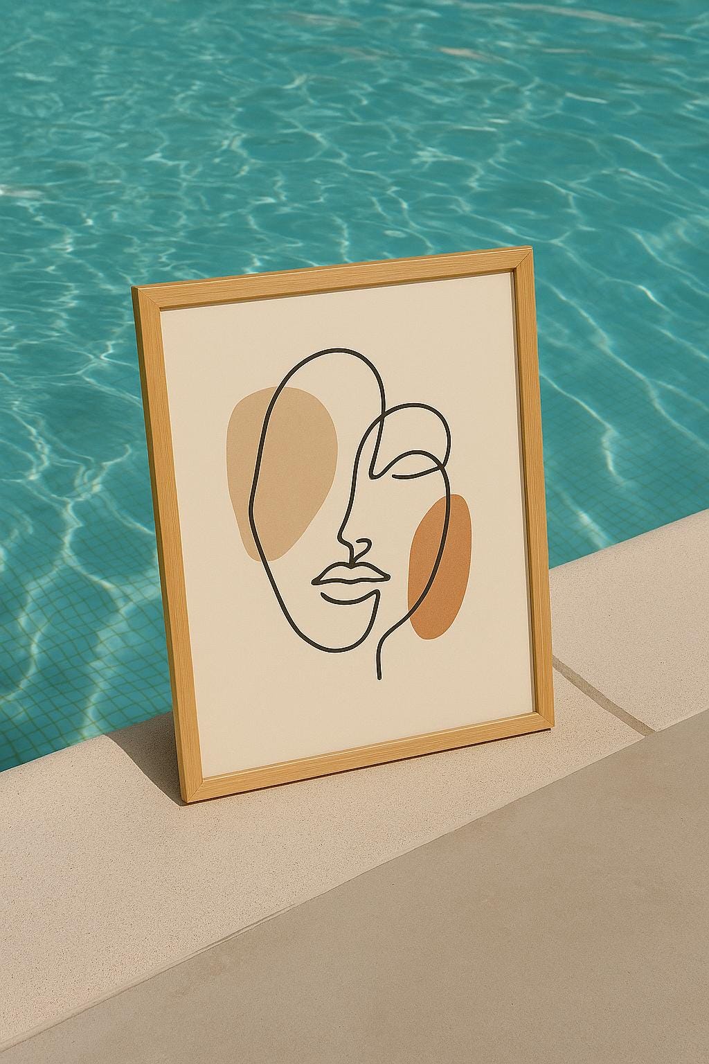 Abstract Face Line Art Print | Minimalist Earthy Decor (Digital Download)