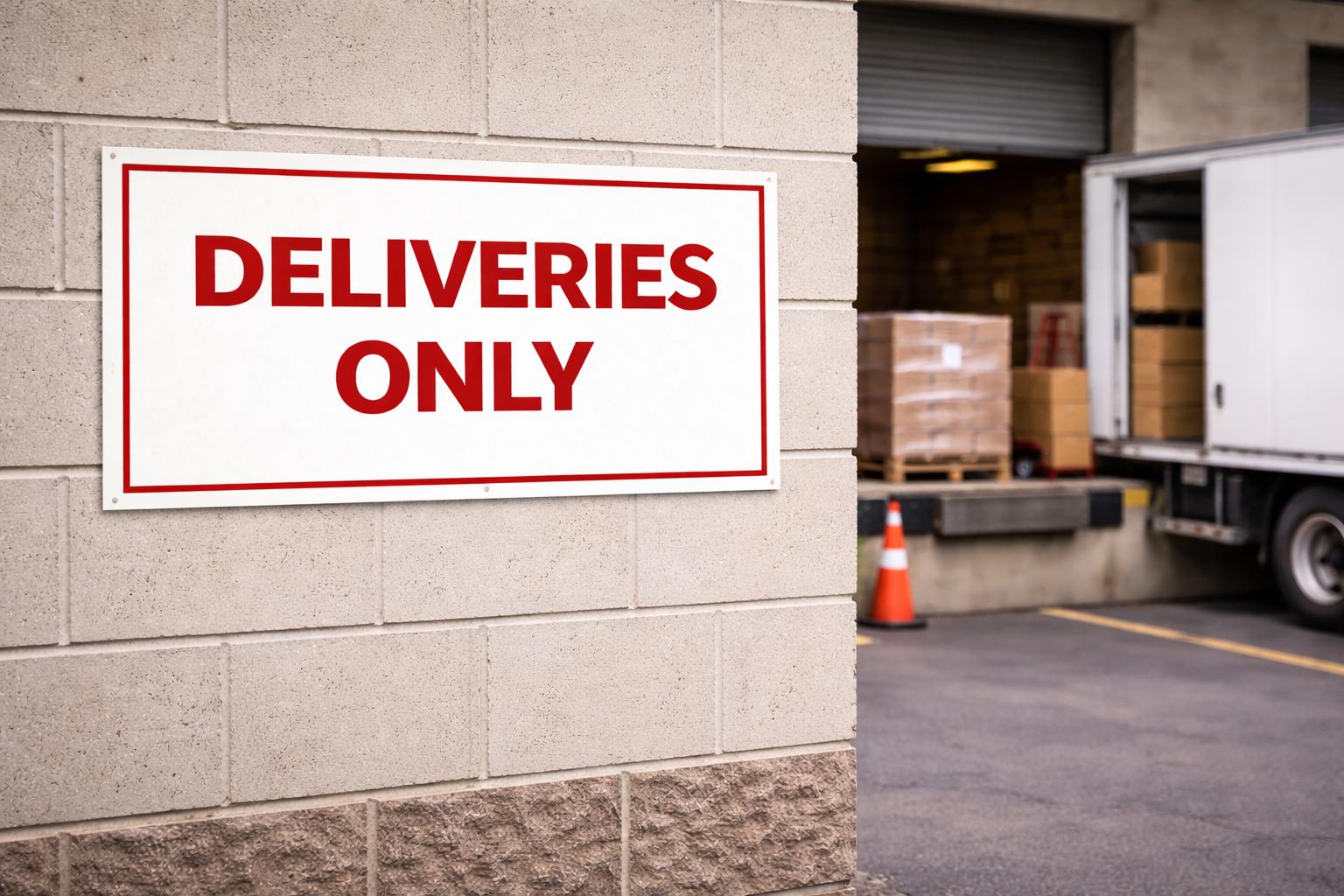 Deliveries Only Sign Printable | Delivery Parking Only Sign | Loading Zone Sign | Business Delivery Sign | Digital Download