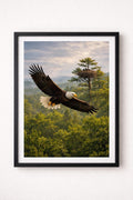 Bald Eagle Flying Wall Art, Eagle in Flight Wildlife Art, Realistic Bird Wall Decor, Nature Printable Digital Download