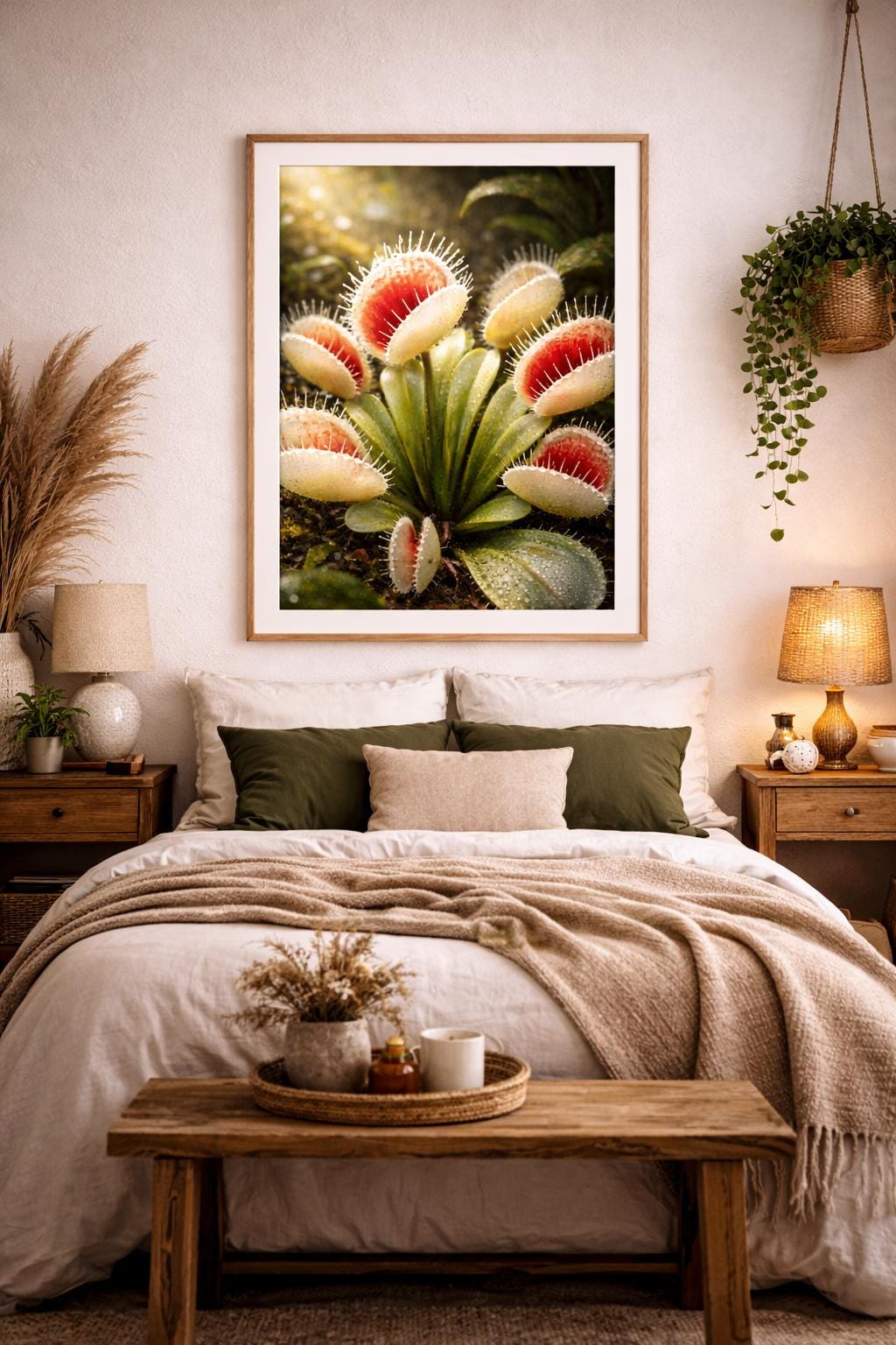 Albino Venus Flytrap Print | Rare Carnivorous Plant Wall Art (Digital Download)