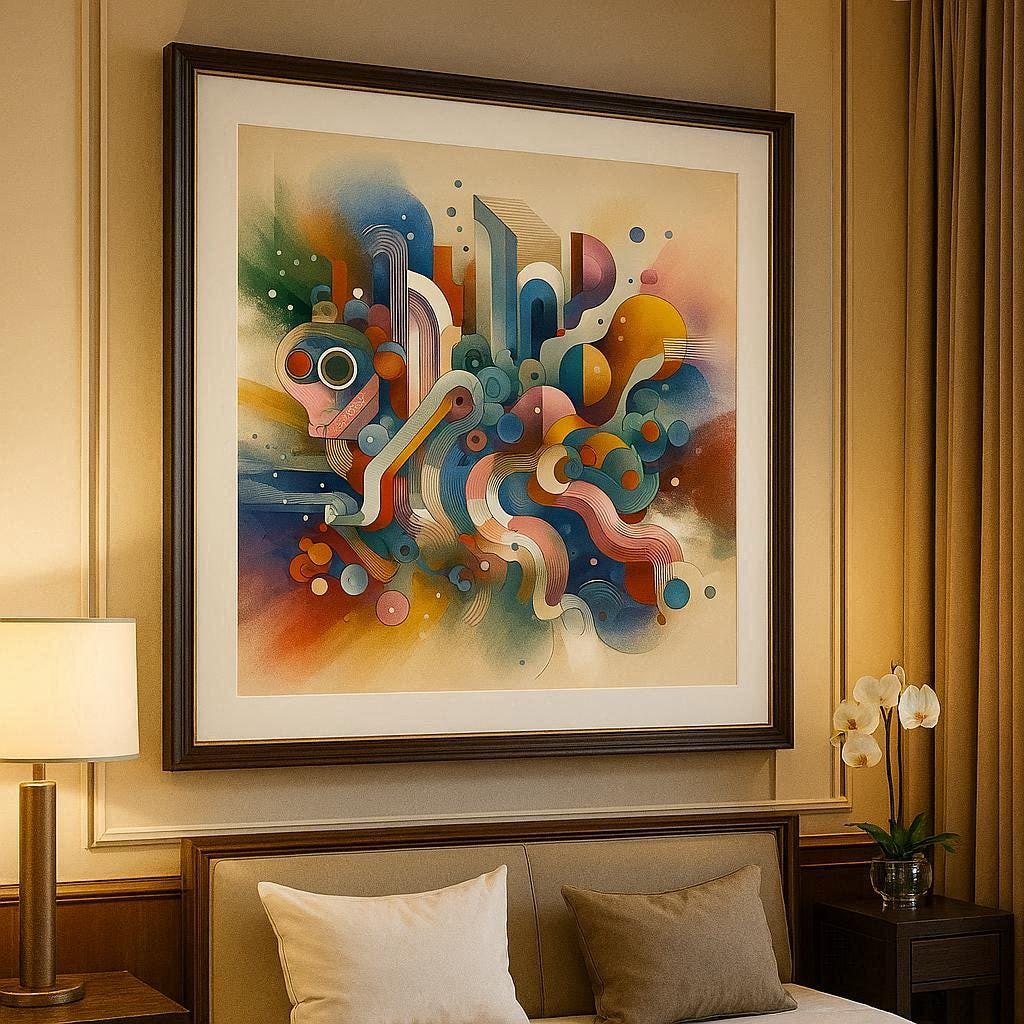 Geometric Abstract Art Art | Retro-Futuristic Wall Decor (Digital Download)