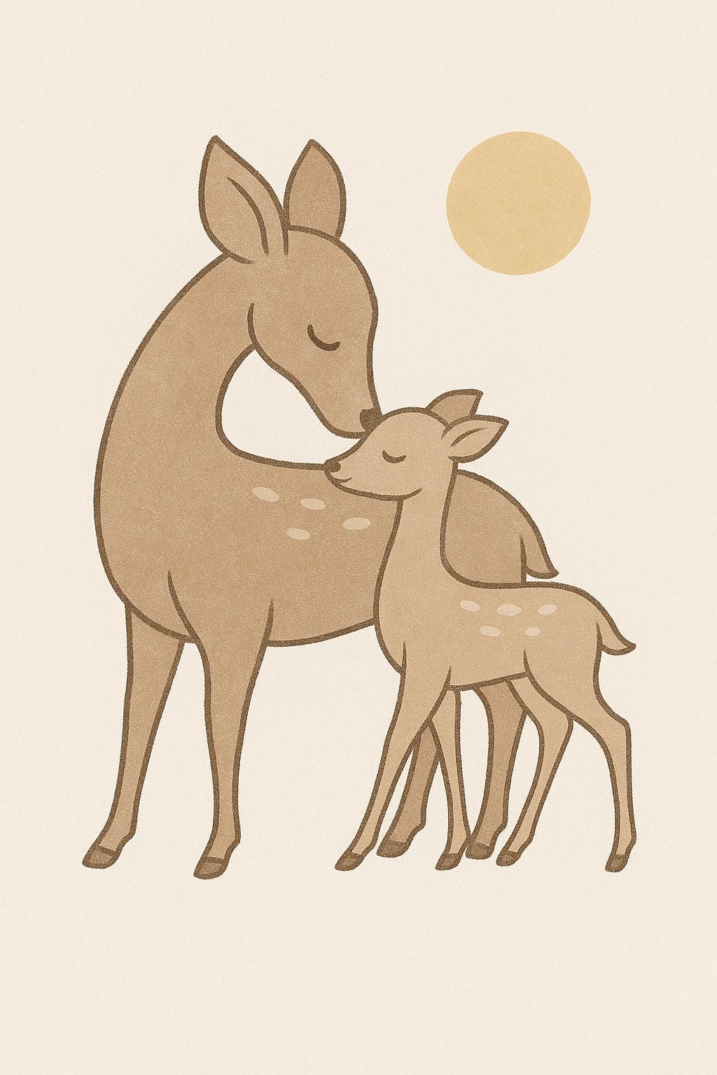 Deer Family Nursery Art | Minimalist Woodland Print (Digital Download)