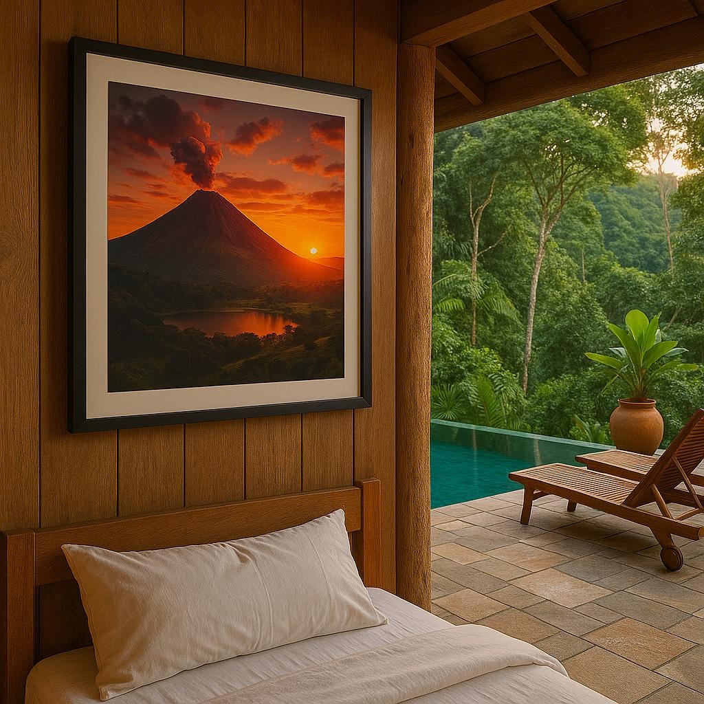 Arenal Volcano Sunset Art Print • Costa Rica Tropical Landscape