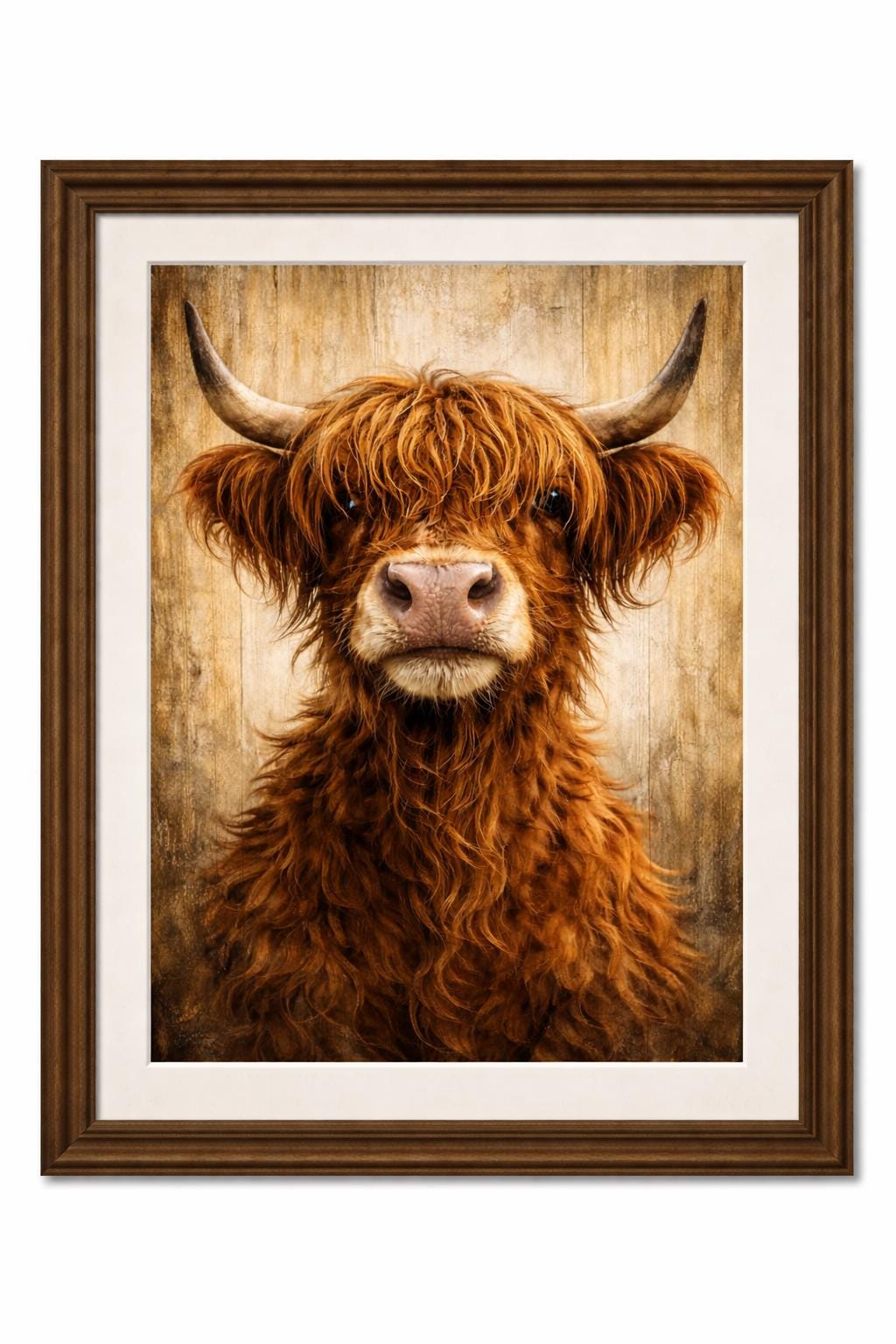 Highland Cow Wall Art, Rustic Farm Animal Print, Country Farmhouse Decor, Cozy Cabin Ranch Artwork Printable